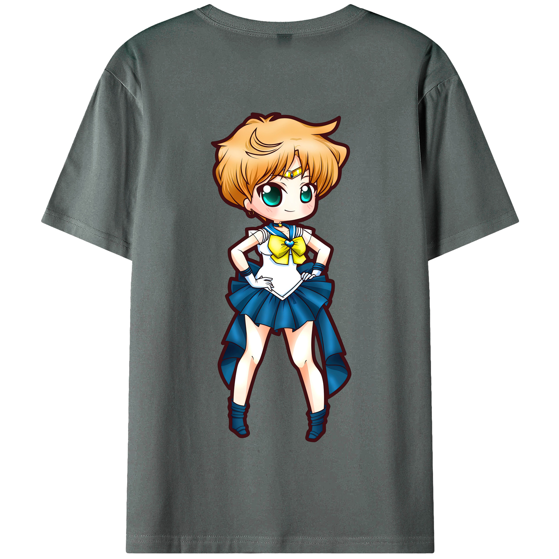 （画像用） 美少女戦士セーラームーン 天王はるか Sailor Moon Tenoh Haruka 綿100％半袖Tシャツ（背面プリント）